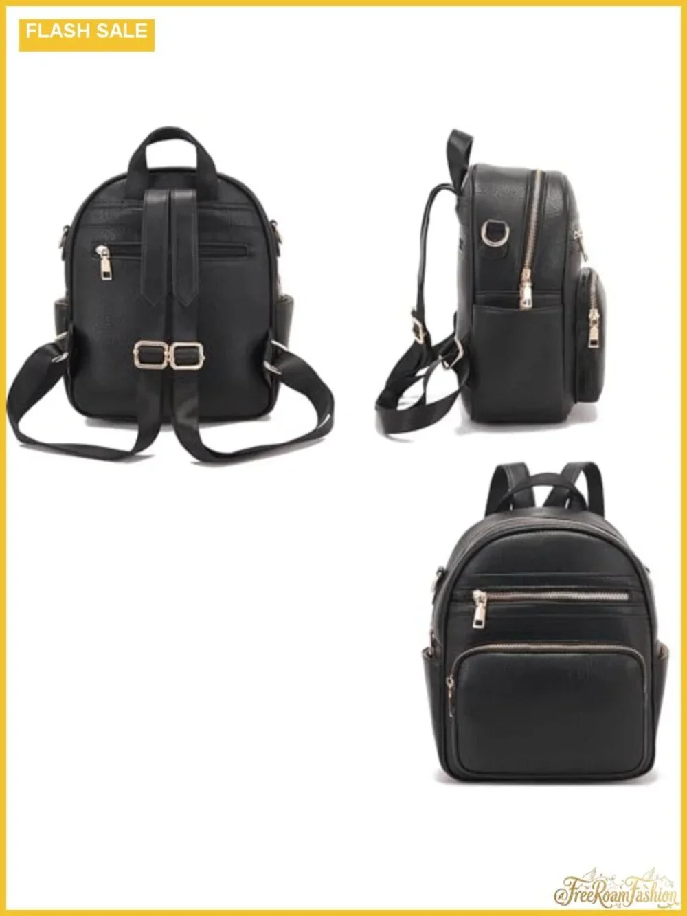 Faux Leather Small Backpack Purse with RFID Wallet Adjustable Strap